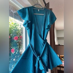 Teal wrap dress